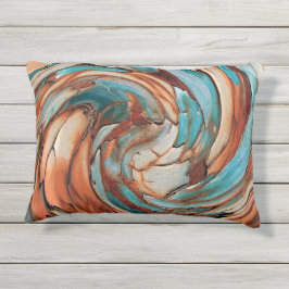 Rust N Blue Abstrakt Art Outdoor Throw Kissen Für Draußen