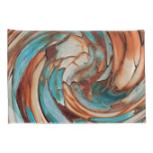 Rust N Blue Abstrakt Art Pillow Case Kissenbezug (Rückseite-Rechts)
