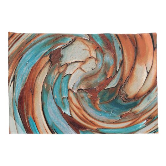 Rust N Blue Abstrakt Art Pillow Case Kissenbezug (Rückseite-Rechts)