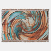 Rust N Blue Abstrakt Art Throw Blanket Decke (Vorderseite)