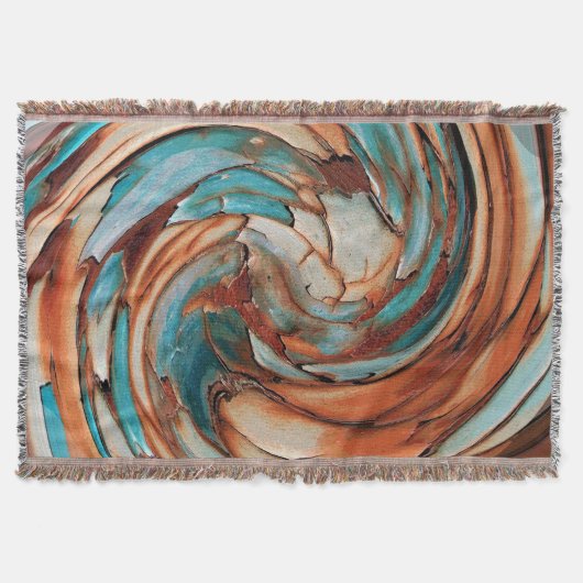 Rust N Blue Abstrakt Art Throw Blanket Decke (Vorderseite)