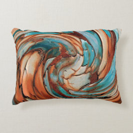 Rust N Blue Abstrakt Art Throw Kissen