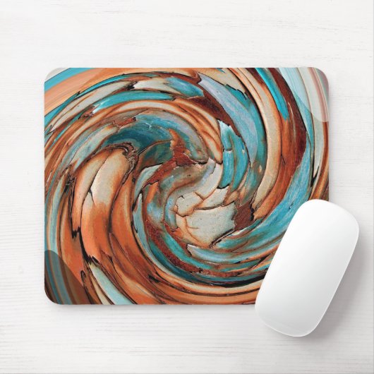 Rust N Blue Abstrakt Delphin Art Mouse Pad Mousepad (Mit Mouse)
