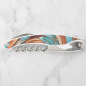 Rust N Blue Abstrakt Texturkunst Kellnermesser (Rückseite)