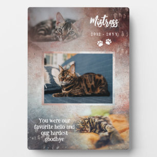 Rust & Navy Paws Favorite Hallo Cat Foto Memorial Fotoplatte