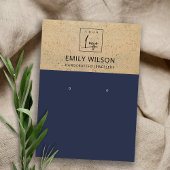 RUST NAVY TERRACOTTA TEXTURE LOGO EARRING DISPLAY VISITENKARTE