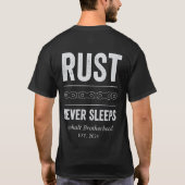 Rust Never Sleeps Biker T-Shirt Vintage (Rückseite)