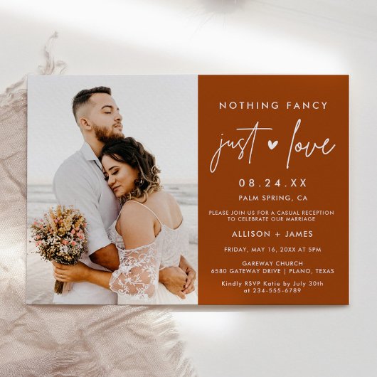 Rust Nothing Extravagant Just Liebe Elopation Foto Einladung