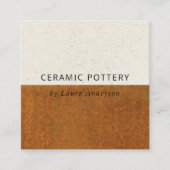 RUST OCHRE KERAMIK POTTERY GLAZIERTE SPEZIELTE TEX QUADRATISCHE VISITENKARTE (Vorderseite)