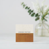 RUST OCHRE KERAMIK POTTERY GLAZIERTE SPEZIELTE TEX QUADRATISCHE VISITENKARTE (Stehend Vorderseite)