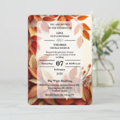 Rust-Olive-Botanische Hochzeitseinladung Einladung (Stehend Vorderseite)