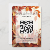 Rust-Olive-Botanische Hochzeitseinladung Einladung (Rückseite)