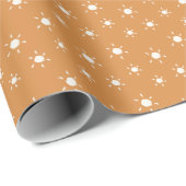 Rust Orange Abstrakt Sun Modern Boho Gift Wrap Geschenkpapier (Rolleneckpunkt)