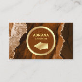 Rust Orange Agate Rechtsanwalt Gold Pen Nib Visitenkarte (Vorderseite)