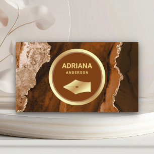 Rust Orange Agate Rechtsanwalt Gold Pen Nib Visitenkarte