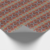 Rust Orange Aqua Türkis Dark Brown Mosaik Kunst Geschenkpapier (Ecke)