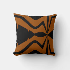 Rust Orange Black Abstrakt Sound Wave Design Kissen