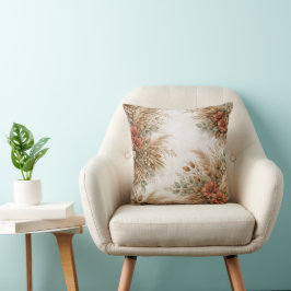 Rust Orange Boho Pampas Harvest Bouquet Kissen
