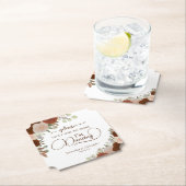 Rust-Orange-Boho-Rose nehmen meine Drink-Hochzeit Untersetzer (Vor Ort)