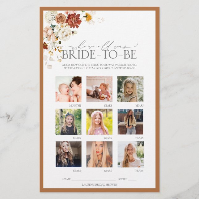 Rust Orange Brautparty (Vorderseite)