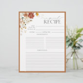 Rust Orange Brautparty Recipe Binder Page (Stehend Vorderseite)