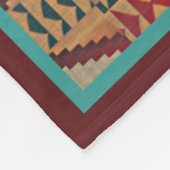 Rust Orange Brown Türkquoise Aquamarin Blue Tribal Fleecedecke (Ecke)