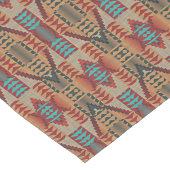 Rust Orange Brown Türkquoise Aquamarin Blue Tribal Großer Tischläufer (Ecke)