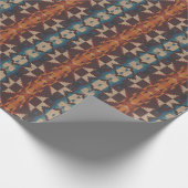 Rust Orange Dark Brown Aquamarin Blue Mosaik Art Geschenkpapier (Ecke)