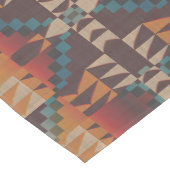 Rust Orange Dark Red Brown Aquamarin Blue Tribal A Mittelgroßer Tischläufer (Ecke)