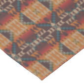 Rust Orange Dark Red Brown Aquamarin Blue Tribal A Tischdecke (Schrägansicht)