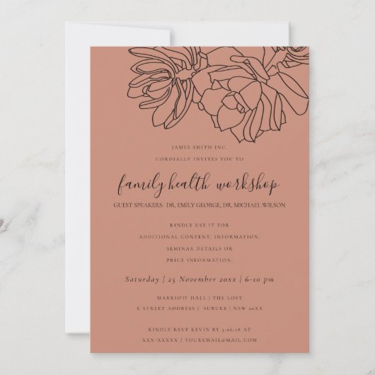 RUST ORANGE DESERT CACTI ERFOLGREICHE WORKSHOP-VER EINLADUNG (Vorderseite)