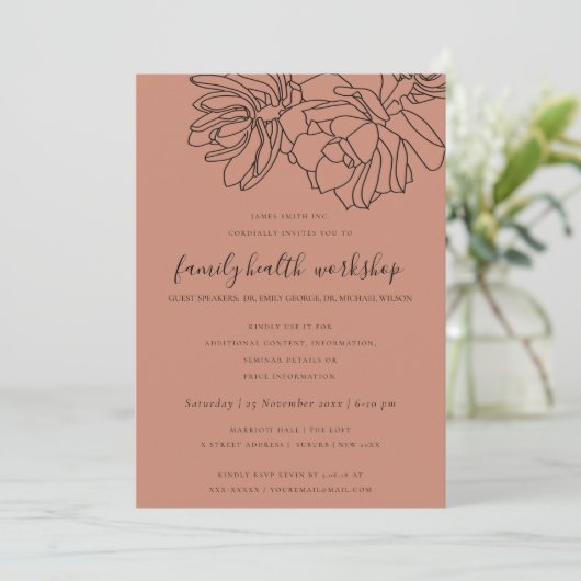 RUST ORANGE DESERT CACTI ERFOLGREICHE WORKSHOP-VER EINLADUNG (Stehend Vorderseite)