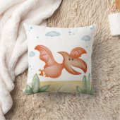 Rust Orange Dinosaur Nursery Pillow Cute Pterodact Kissen (Decke)