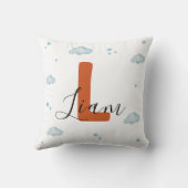 Rust Orange Dinosaur Nursery Pillow Cute Pterodact Kissen (Rückseite)