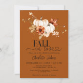 Rust Orange Fall in Liebe Pumpkin-Brautparty Einladung (Vorderseite)