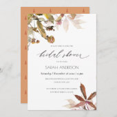 Rust Orange Fall Tree Branch Brautparty laden Dankeskarte (Vorne/Hinten)