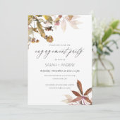 Rust Orange Fall Tree Branch Verlobung laden Dankeskarte (Stehend Vorderseite)