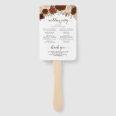Rust Orange Floral Elegant Wedding Programm Fächer (Rückseite)