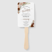 Rust Orange Floral Elegant Wedding Programm Fächer (Vorderseite)
