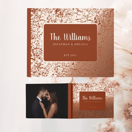 Rust Orange Foil Guest Book Foto Gästebuch Einziga