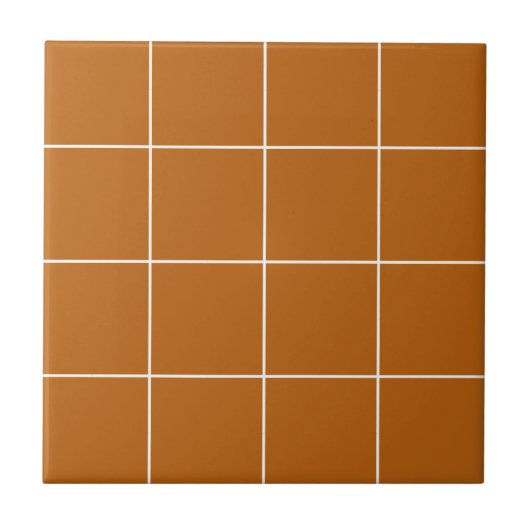 Rust Orange Geometric Lines Grid Modern Simple Fliese (Vorderseite)