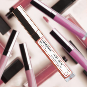 Rust Orange Glitzer Border Lip Tint Gloss Produkt Etiketten
