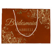 Rust Orange & Gold Curls Wählen Sie eine andere An Große Geschenktüte (Rückseite)