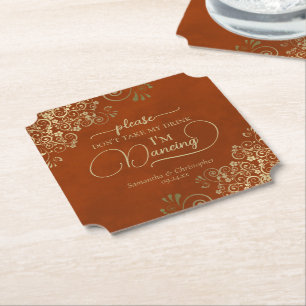 Rust Orange & Gold Nimm meine Trinkehe nicht. Untersetzer