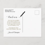 Rust Orange & Gold Wedding Speichern Sie den Datum Ankündigungspostkarte (Rückseite)