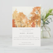 Rust Orange Herbst Bäume Probe Abendessen Einladung (Stehend Vorderseite)