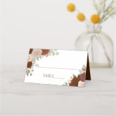 Rust Orange Herbst Rose Elegantes Hochzeitsschreib Platzkarte (Vorderseite)