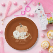 Rust Orange Little Pumpkin Baby Shower Pappteller (Party)