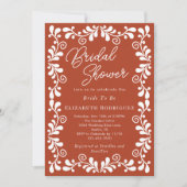 Rust Orange Mexican Fiesta Talavera Brautparty Einladung (Vorderseite)