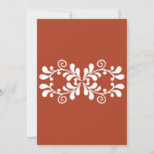 Rust Orange Mexican Fiesta Talavera Brautparty Einladung (Rückseite)